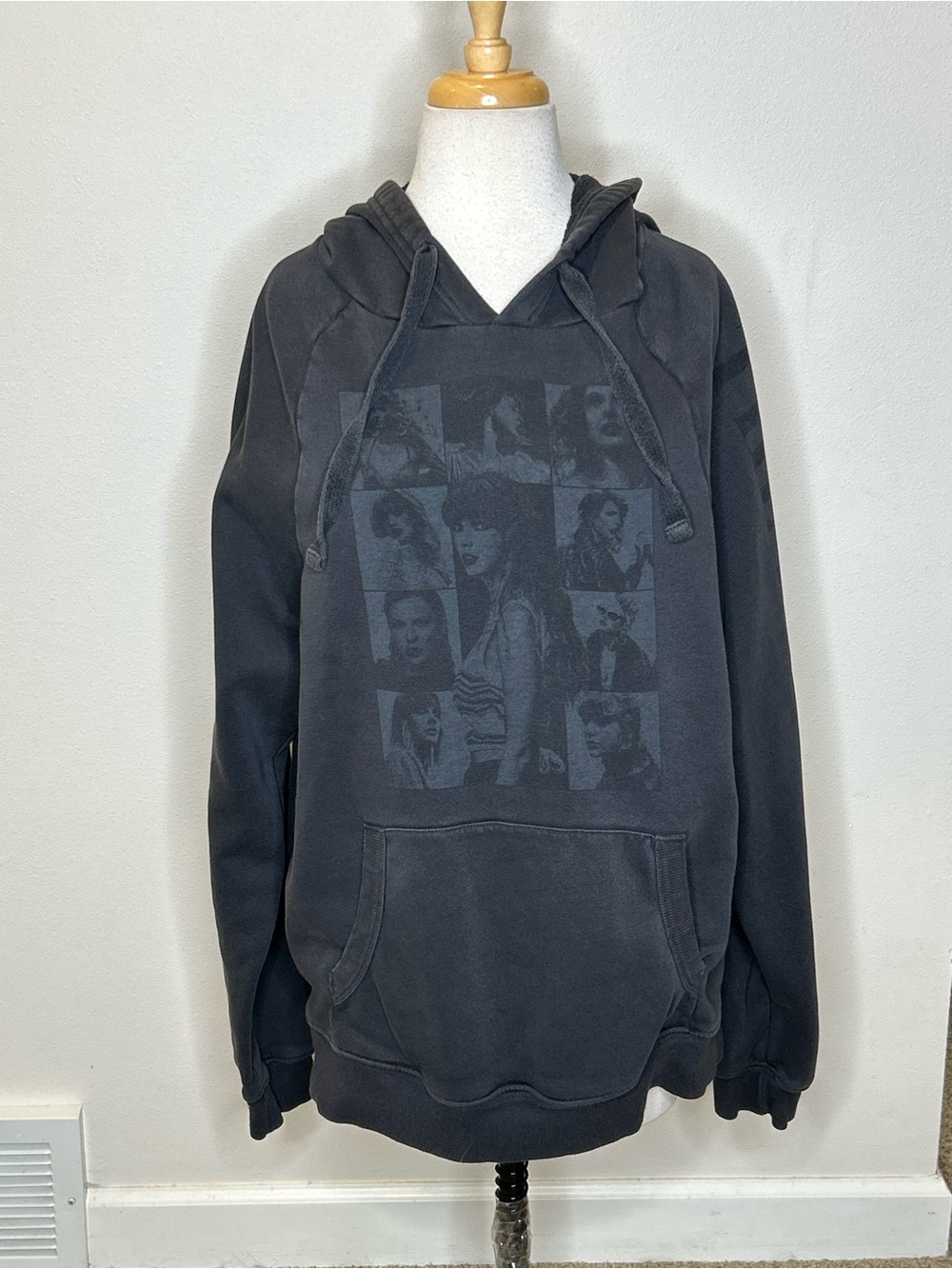 Taylor Swift The Eras Tour Black Graphic Hoodie with Photo Collage Size M